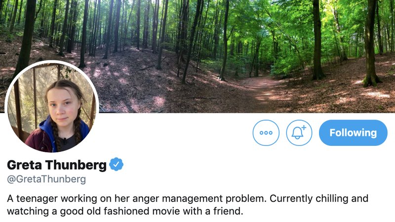 Twitter, Greta Thunberg. Twitter, Greta Thunberg.